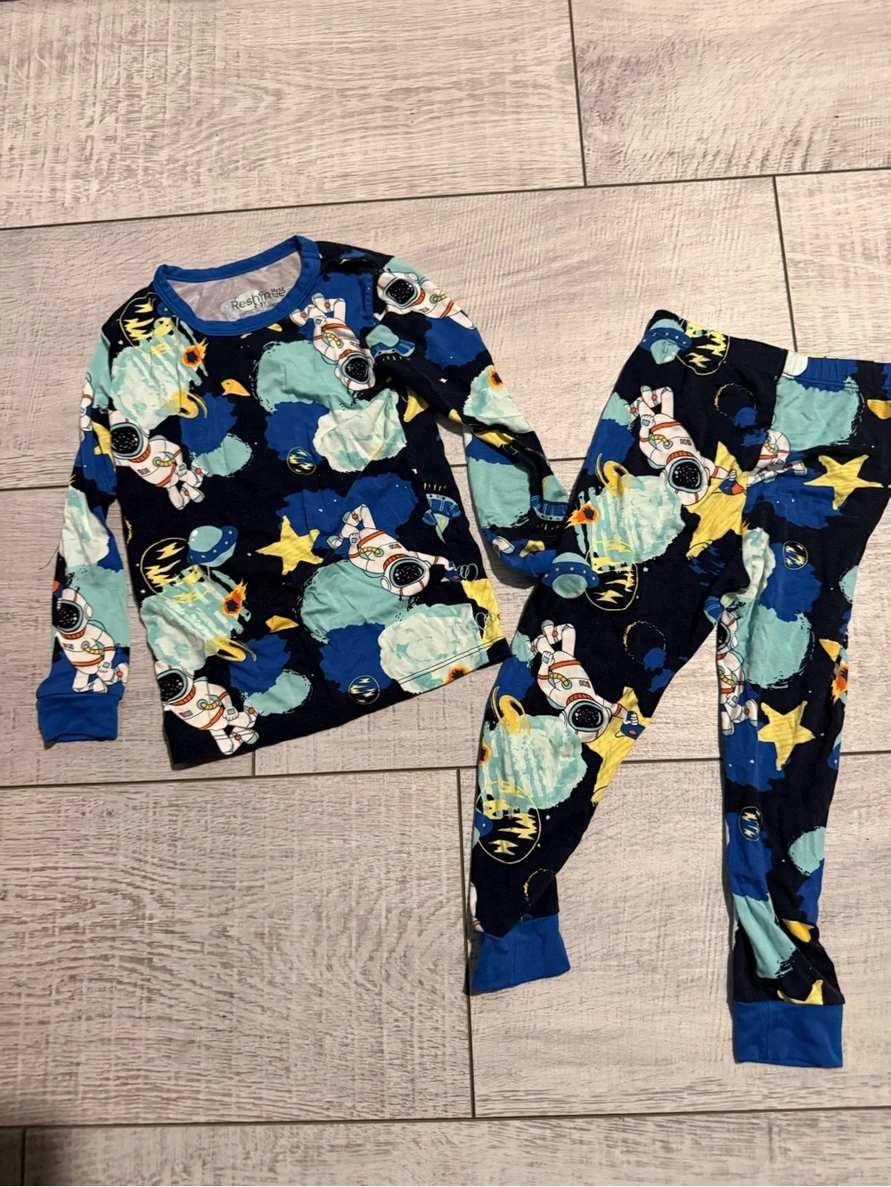 Reshinee Bamboo Viscose Astronaut Space Pajama Set 2-3T Soft Stretch